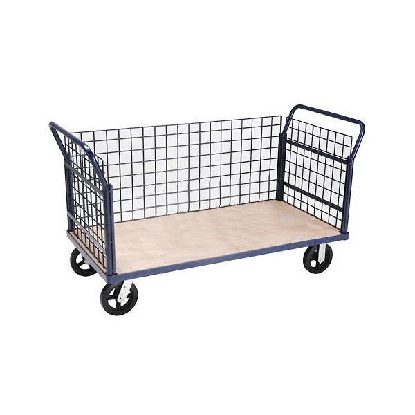 Global Industrial Euro Style Truck - 3 Wire Sides & Wood Deck, 60 x 30, 2400 Lb. Capacity 952688 - main